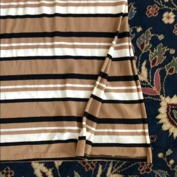 ASOS Sisley Sleeveless Jersey Stripe Dress Midi Slit - Picture 3 of 5